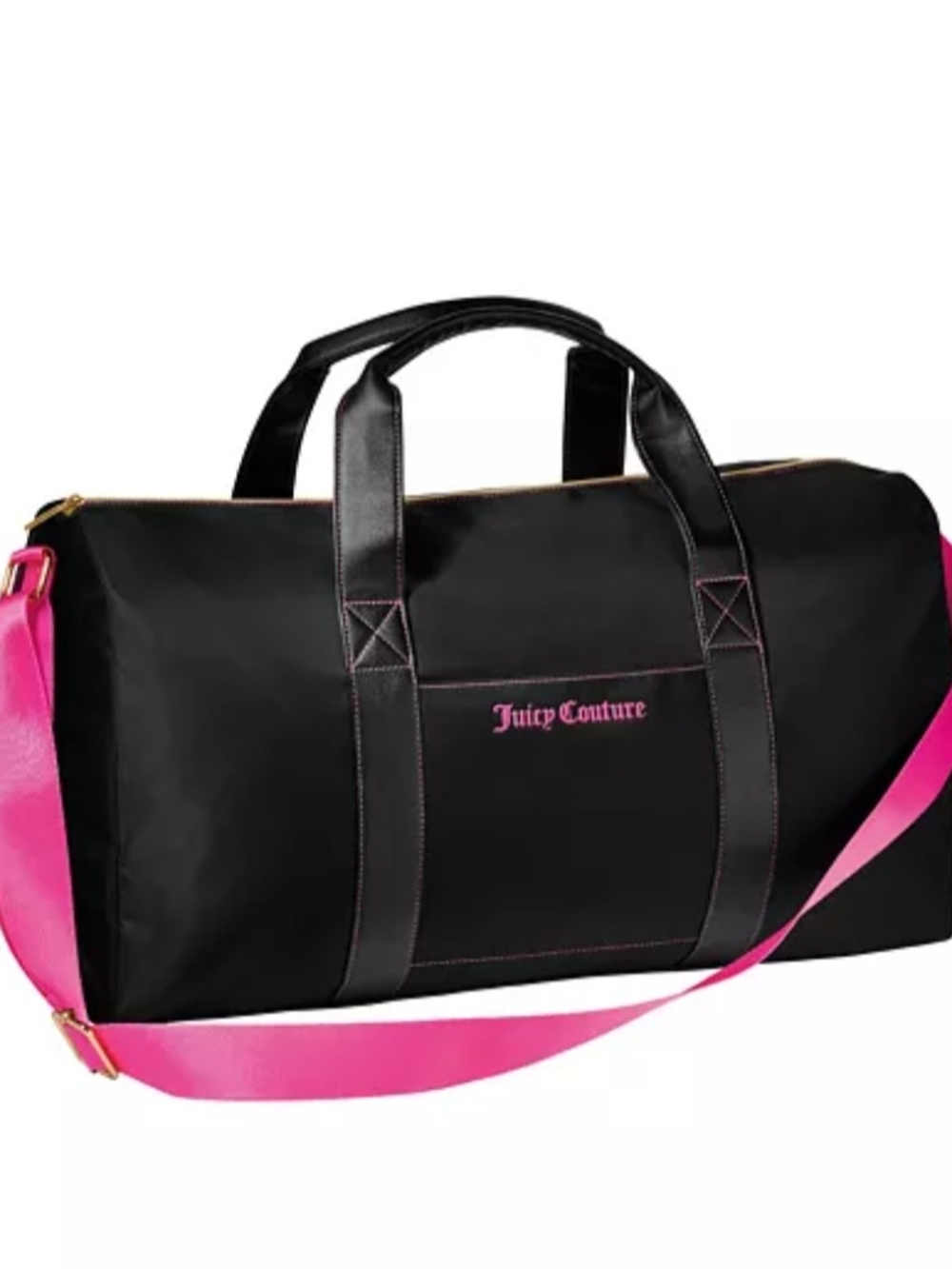 Juicy Couture Black & Hot Pink Travel Duffel